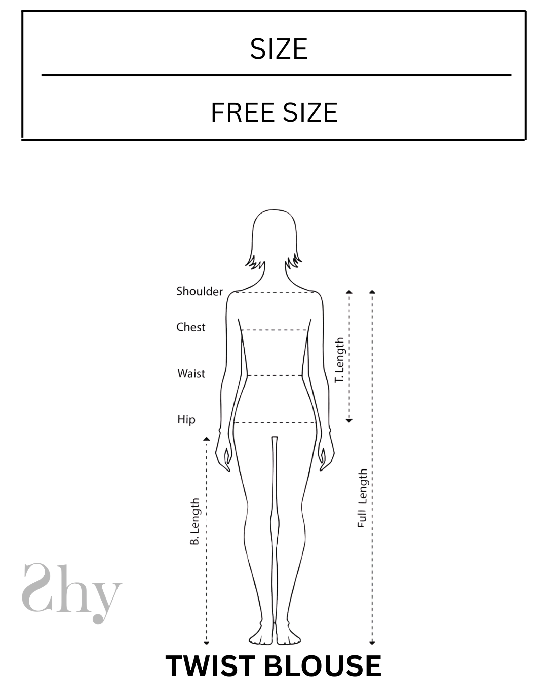 Size Chart for TWIST BLOUSE