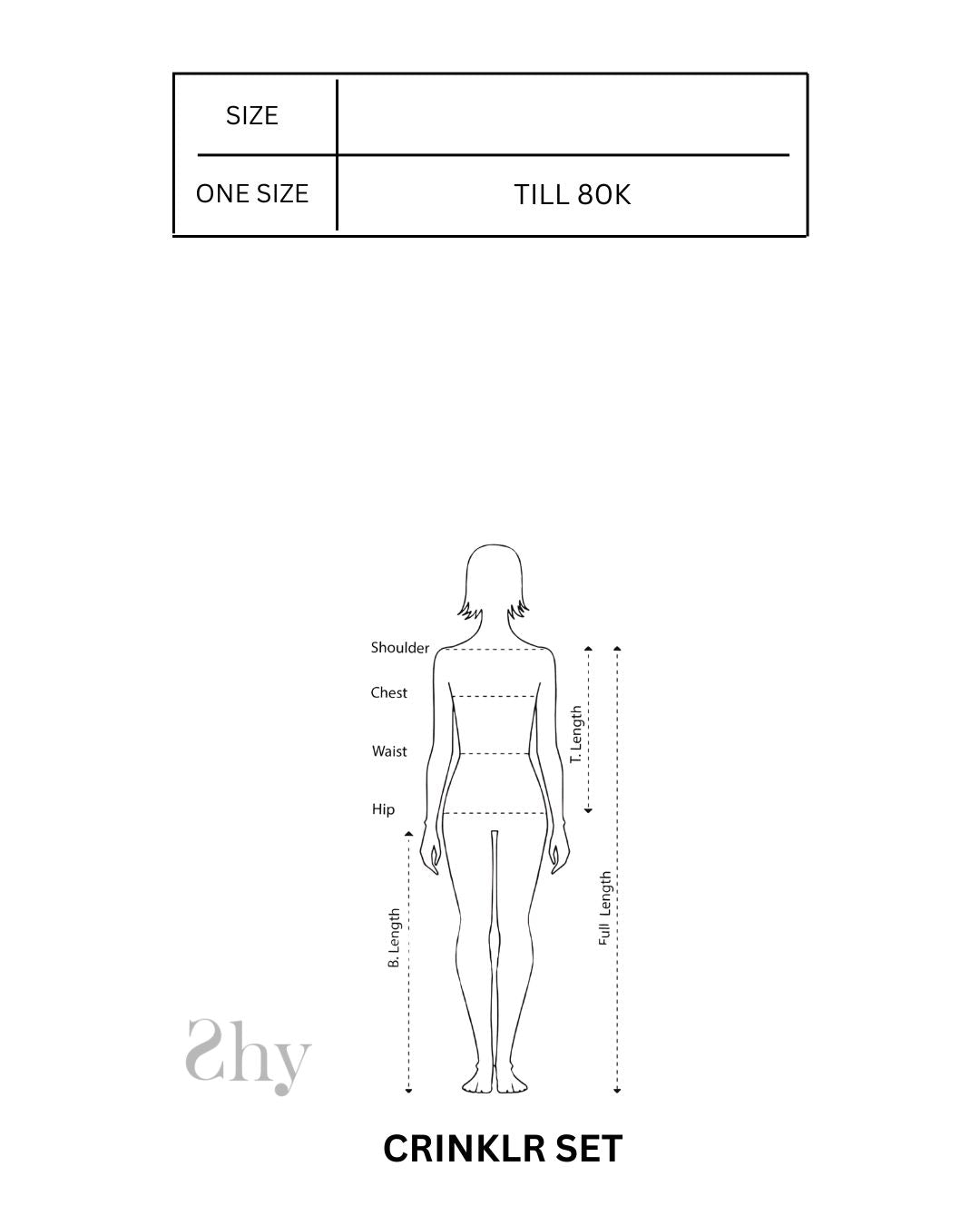 Size Chart for CRINKLR SPARKLE
