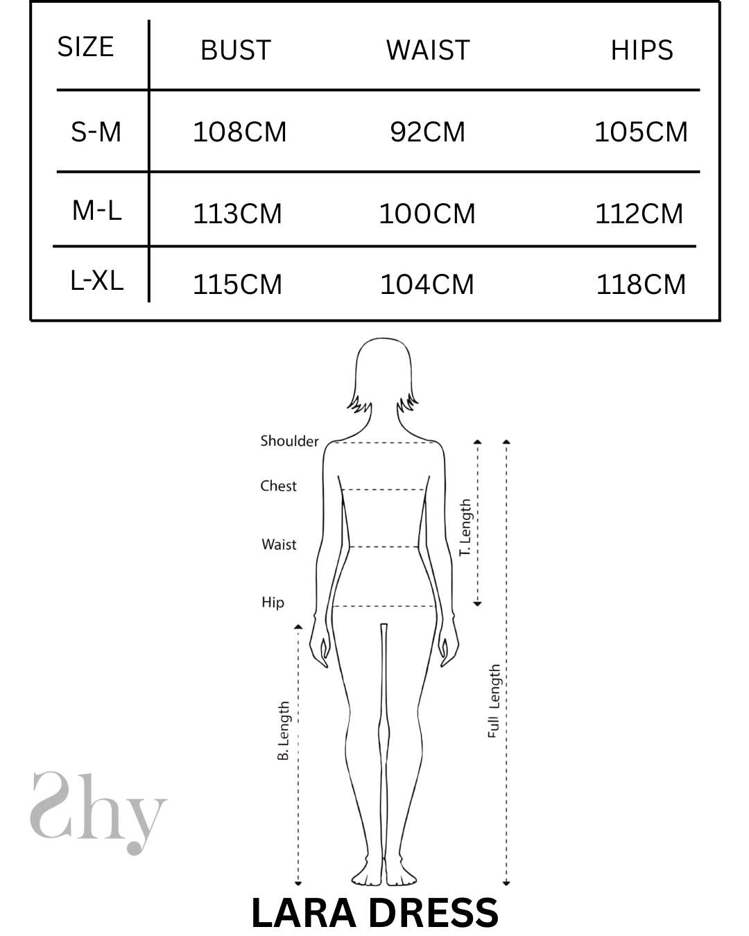 Size Chart for KORICHIAN LARA DRESS