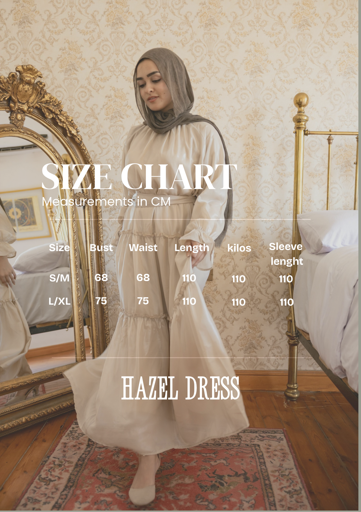 Size Chart for HAZEL DRESSS